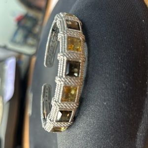 Judith ripka citrine & smoky quartz SS